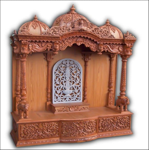 Traditional Designer Teak Wood Home Pooja Temple